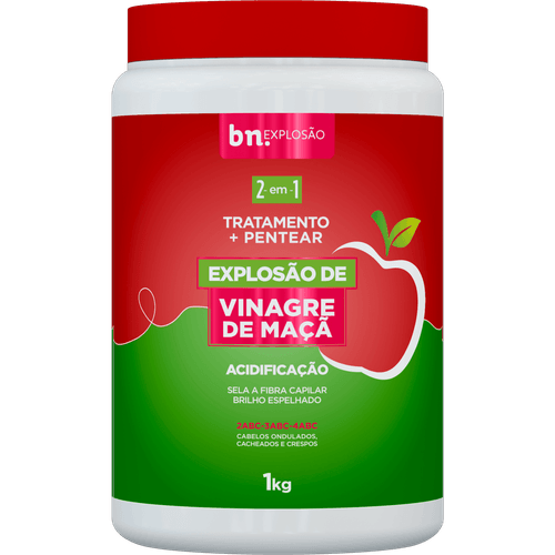 Creme de Pentear e Tratamento Explosão de Vinagre de Maçã 2 em 1 1Kg | bn.Cachos
